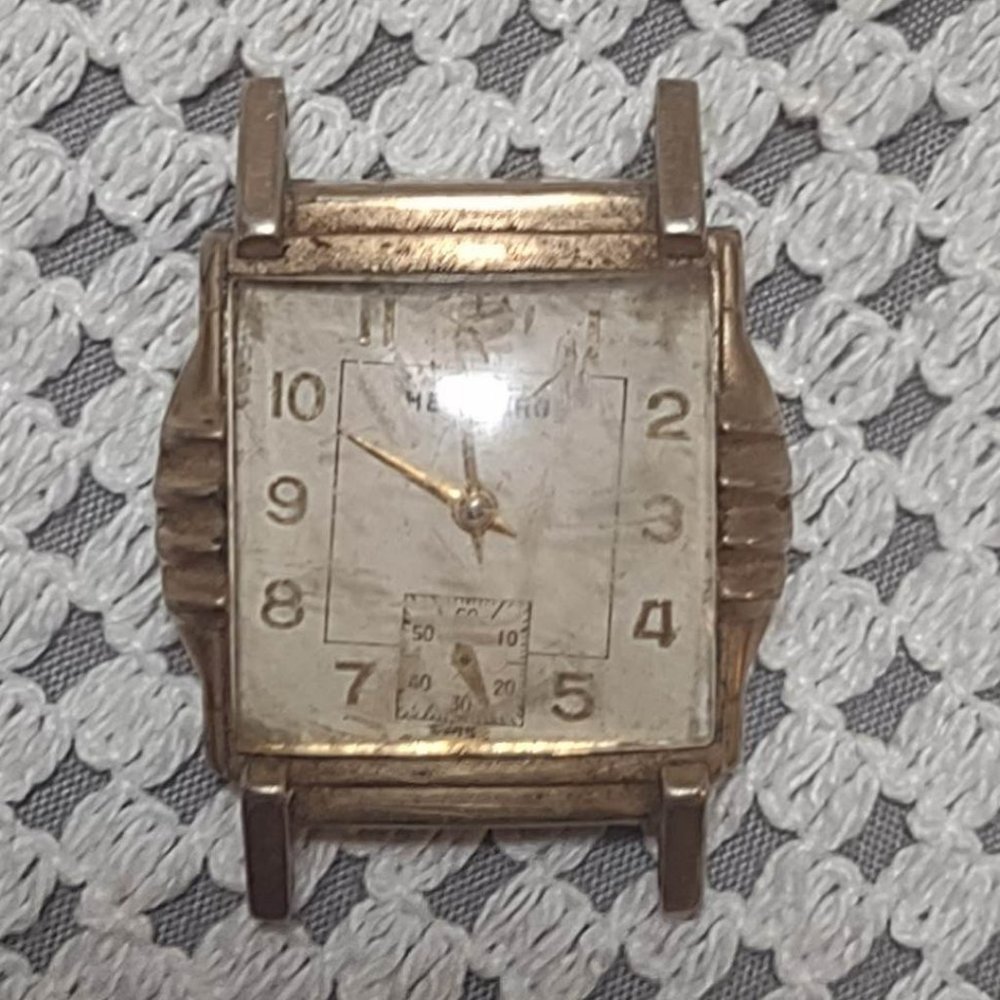 Vintage Helzberg 17 Jewel Watch Swiss 10K Gold Plated Stainless Steel For PARTS